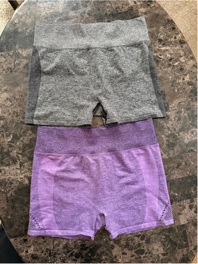Women's PINK Active Athletic Shorts XL Purple Gray